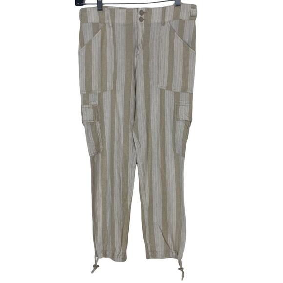 Anthropologie Pants - Sanctuary x Anthropologie Women's Beige White Linen Blend Cropped Pants Size 26